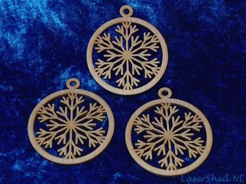 Kerst versiering Snowflake Feather bal 70mm.