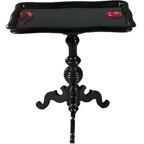 Wijntafel theetafel  Bijzettafel Willem III ca. 1875  Zwart gepolitoerd