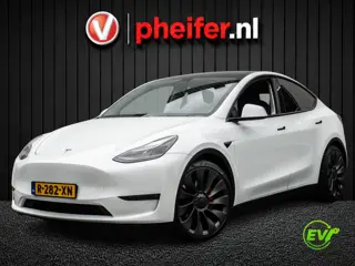 Tesla Model Y Performance AWD 75 kWh SOH 93% Panoramadak/ 21" Lmv/ Lederen int./ Stoel-stuurverwarmi