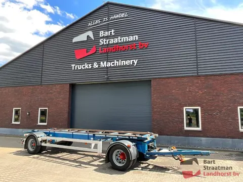 Van Hool 2K0009 luchtgeveerde 2assige container aanhanger met verstelbare triangel. BS2089