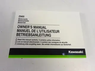 INSTRUCTIEBOEKJE Kawasaki Z 900 2017 - 2019