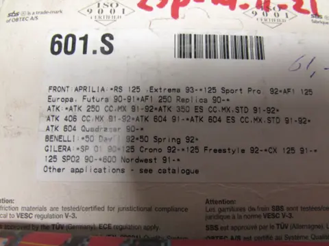 REMBLOKKEN VOOR Aprilia RS 125 1992 - 1995