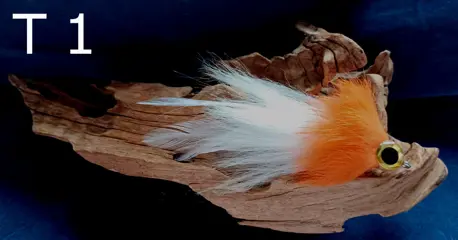 Serie T snoekstreamers voor vlieghengel en lichte spinhengel € 4,10 per stuk.