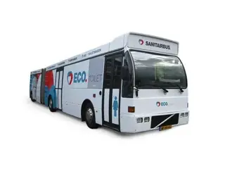Volvo luxe sanitair bus , camping , event, beurs ,