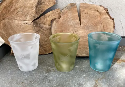 VAAS WINDLICHT MET VLINDERS EN LIBELLE 3 KLEUREN NIEUW