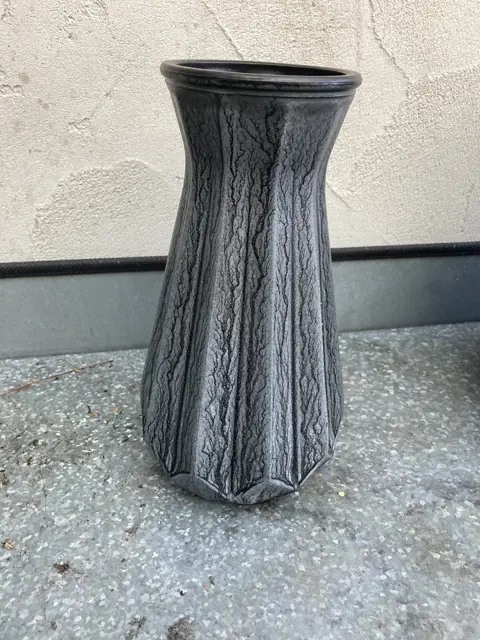VAAS GREY HANDPAINTED GROOT 24,5 cm NIEUW
