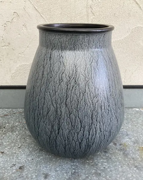 VAAS GREY HANDPAINTED GROOT BOL 29 cm NIEUW