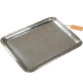 Antieke dienbladen / Groot strak en zwaar uitgevoerd Silver plated dienblad ca. 1910