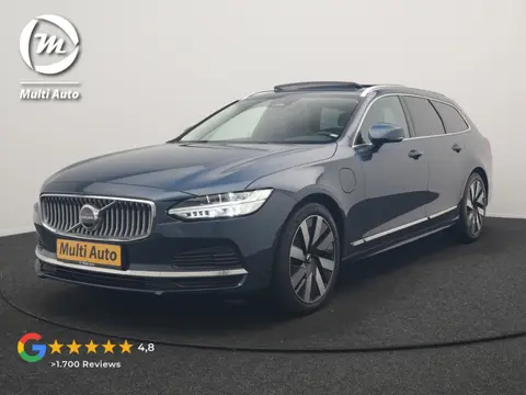 Volvo V90 T6 AWD Plus Bright LONG RANGE PHEV 350pk Dealer O.H. | Trekhaak Af Fabriek | Panodak | Ada