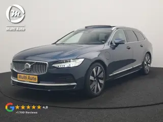 Volvo V90 T6 AWD Plus Bright LONG RANGE PHEV 350pk Dealer O.H. | Trekhaak Af Fabriek | Panodak | Ada