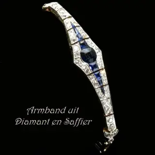 Sublieme armband met Diamant en Saffier