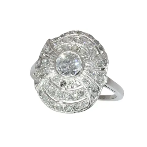 A Platinum Diamond Ring from the Art Deco Period, circa 1930