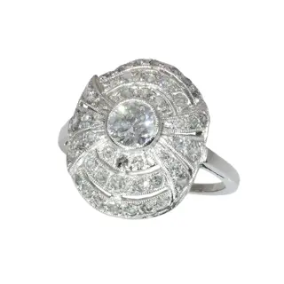A Platinum Diamond Ring from the Art Deco Period, circa 1930