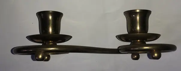 Koperen kaarsenhouder.