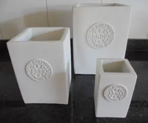 BLOEMPOT KUBUS GARDEN WIT 3 DLG Nieuw
