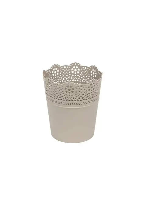 BLOEMPOT ROND LACE 16cm TAUPE Prosperplast 3 STUKS Nieuw