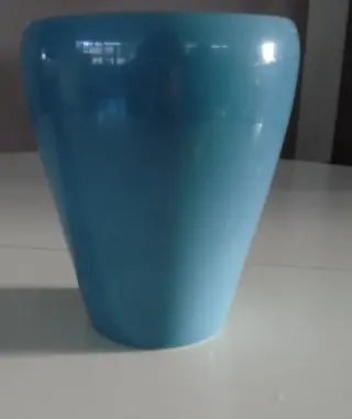 BLOEMPOT TURQUOISE H 16,5 Dia 13 cm 2 stuks NIEUW