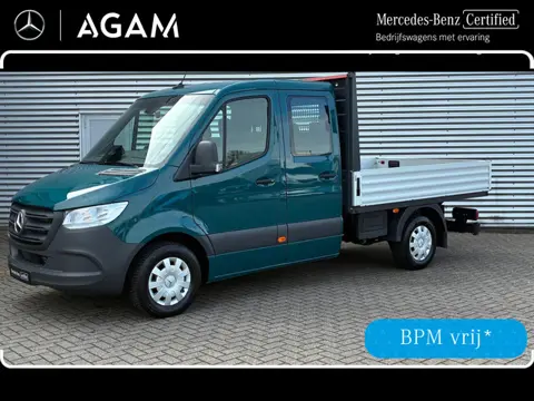 Mercedes-Benz Sprinter 317 CDI L2 Dubbele Cabine Open Laadbak 3500kg Trekhaak Face-Lift Model, Leer 