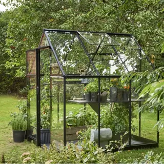 Tuinkas Qube 66, zwart gecoat