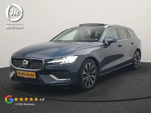 Volvo V60 T6 AWD Plus Bright LONG RANGE PHEV 350pk Dealer O.H. | Trekhaak Af Fabriek | Panodak | Ada