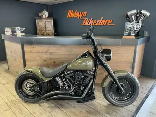Harley Davidson FLSTF Fatboy Special Custom Black Edition Olive Green Vance & Hines
