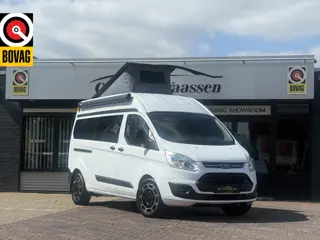 Ford transit buscamper professioneel omgebouwd hefdak airco cruise ctr 2 slaapplaatsen luifel thule 