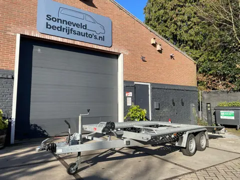 Proline tandemas Oprij aanhangwagen Compleet met lier, rijplaten, reservewiel