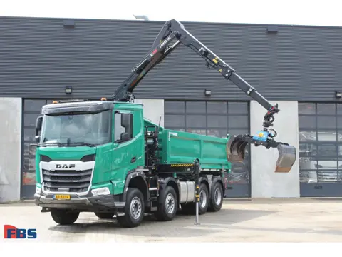 DAF XFC 480 FAD 8x4 + HIAB Z-HiPro 191C-2 | 2 zijdige kipper met kraan | Rotor | Knijper | 19 tonmet
