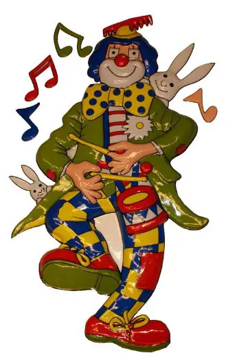 Decoratie " Clown met trommel "