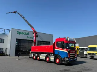 Scania R650 V8 B8x4NB / Euro 6 / HMF TF 324 / HMF 3220 K-RCS + Flyjib FJ600 K4