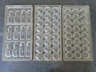 Vintage polycarbonate chocolate mould - set of 3 - St Nicolaas and Piet - bonbons
