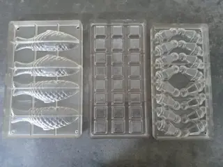 Vintage polycarbonate chocolate mould - set of 3 - fishes