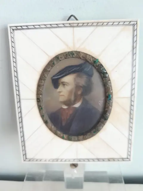 Antique Miniature Portrait Wagner - French