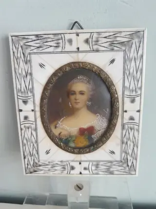 Antique Miniature Portrait Kaiserin Katarina - French