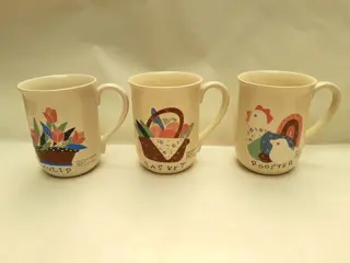 Vintage Patchwork mokken - set van 3