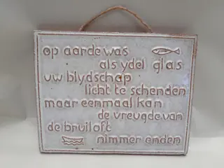 Wandtegel Mobach aardewerk - bruiloft - trouwen
