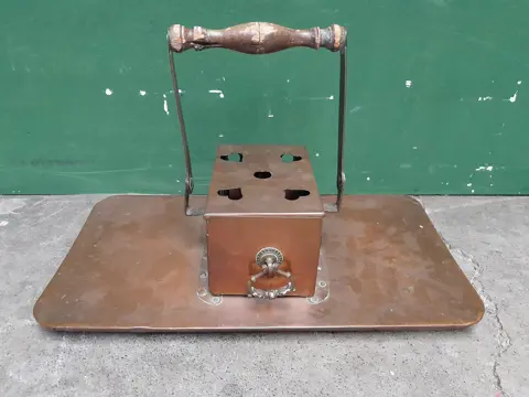 Antique Dutch carriage heater - copper foot warmer - portable