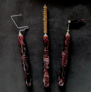 Set van 3 ergonomische vliegbind gereedschap (Fantasy Bruin