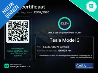 Tesla Model 3 Long Range AWD 75 kWh | SOH 82,2% | Lichtmetalen velgen |