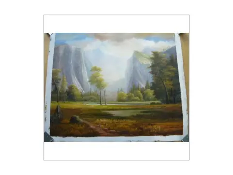 OLIEVERF SCHILDERIJ BERGLANDSCHAP 52x63 cm Nieuw