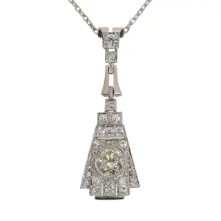 Geometry in Motion: A Platinum Art Deco Diamond Pendant, circa 1920