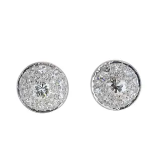 Geometric Diamond Ear Studs with 1950s Art Deco Influence