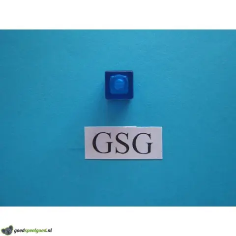 Steen 1x1 (1) blauw transparant nr. 16333