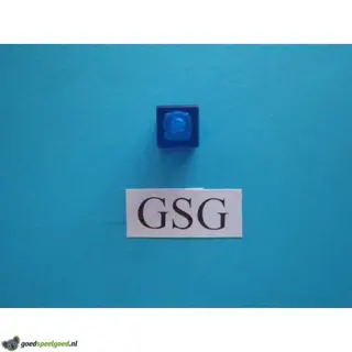 Steen 1x1 (1) blauw transparant nr. 16333