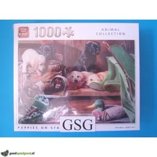 Puppies on stairs 1000 st nr. 05379-01