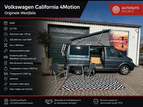 Volkswagen California T5 4 Motion 2.5 TDI 170 pk Elec dak 1ste eigenaar nieuwstaat zondag op afspraa