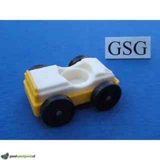 Auto vintage wit-geel nr. 2047-02