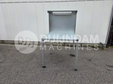 Werktafel aluminium frame, met gegalvaniseerd werkblad 100 x 95 cm