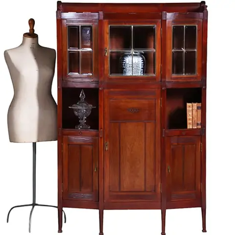 Art deco kast in massief mahonie met subliem snijwerk Hollands ca 1900