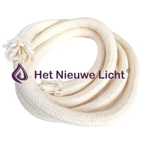 Olielamp lont - rond 8mm - 1 meter - met Binnenkern
